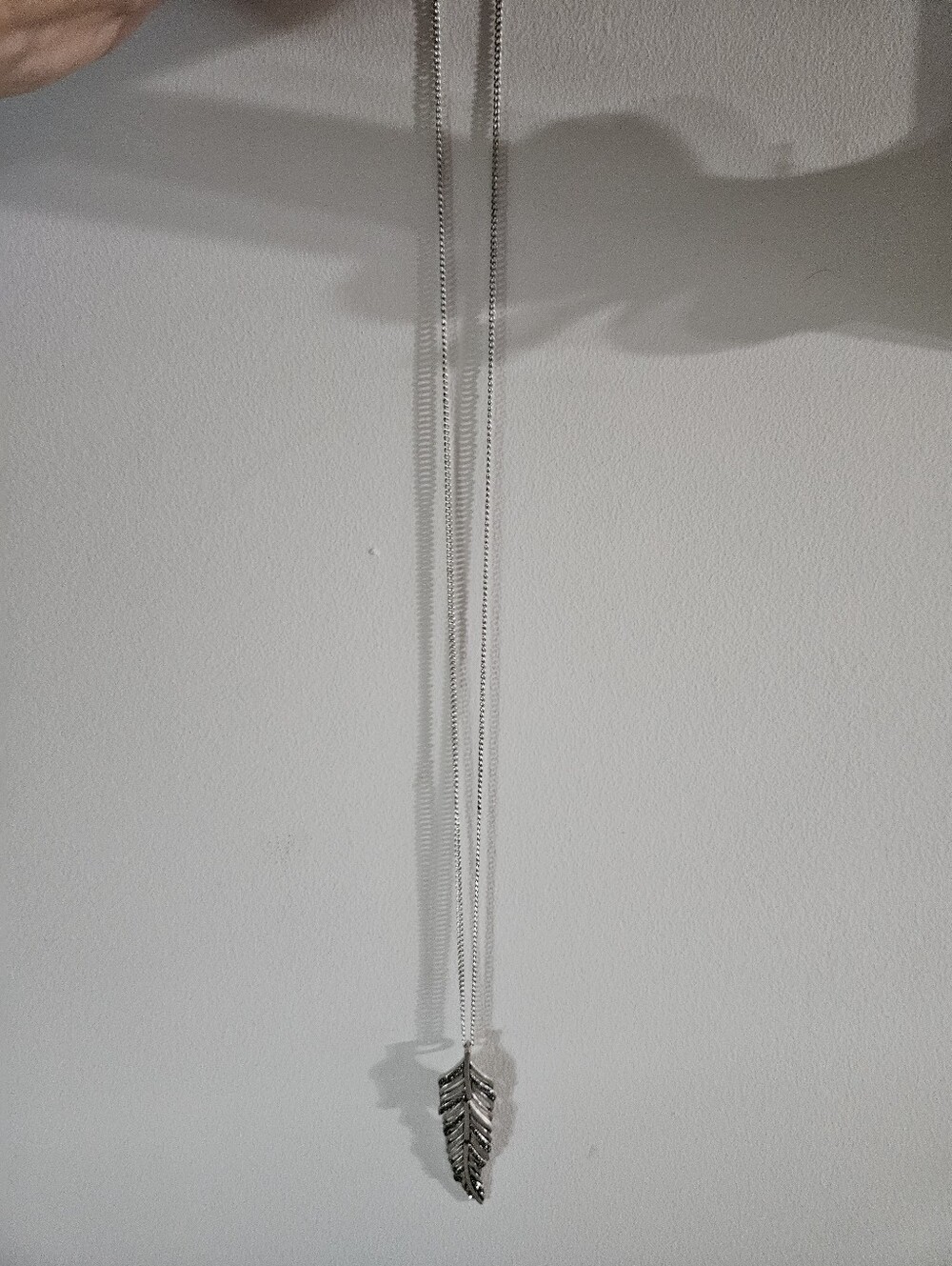 Maurices Silver Leaf Pendant Necklace - Delicate Chain Costume Jewlery
